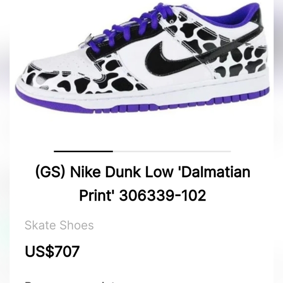 RARE Vintage Nike Dunk Low GS 'Dalmatian Print' 8.5Wo (7Y) - Picture 10 of 10